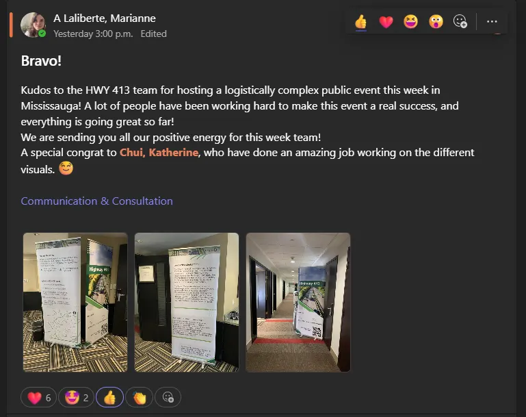 Highway 413 booth feedback